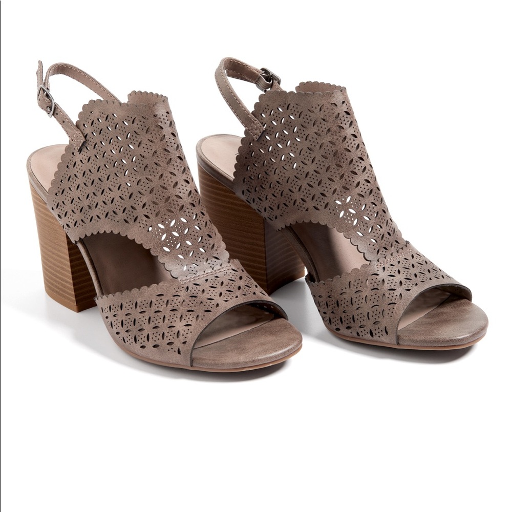 Emilia perforated block heel